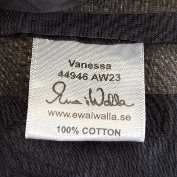 Ewa I Walla Vanessa Tunic Dress NWT Black Embroidered Crushed Cotton Organdie M - Picture 11 of 11